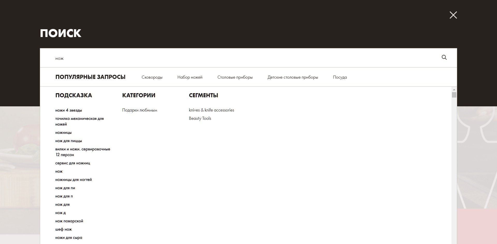Страница поиска